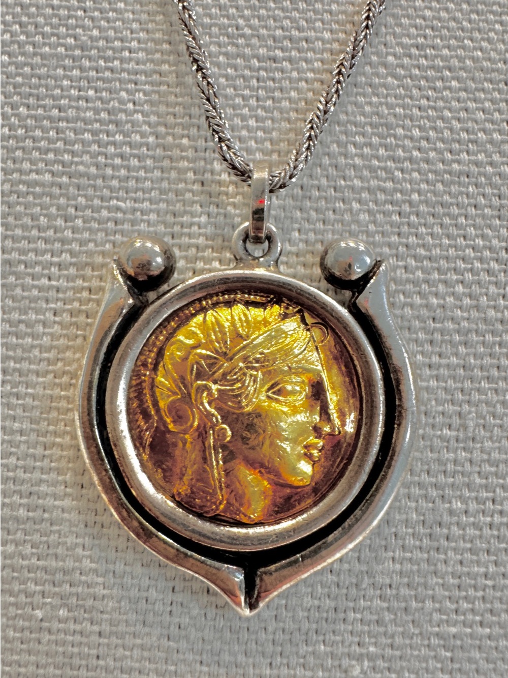 Greek Coin Sterling Silver Necklace